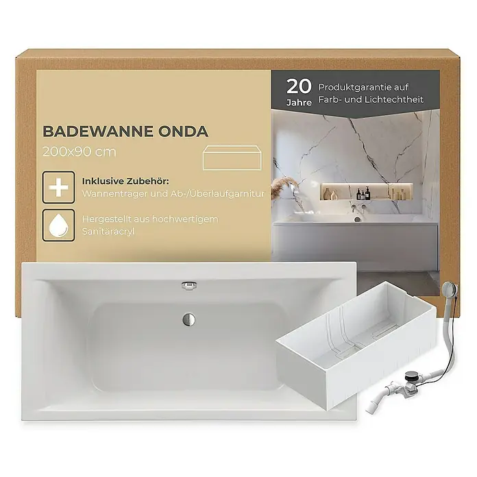 Interpromo Badewanne Onda - Acryl, Weiß