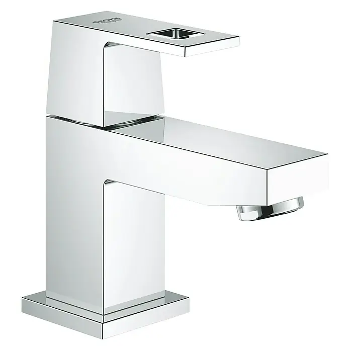 Grohe Eurocube Kaltwasser-Standventil XS-Size - Chrom, Glänzend - Glänzender, moderner Grohe Wasserhahn mit klaren, eckigen Linien für ein stilvolles Badezimmer-Design. Hochwertige Verarbeitung und zeitlose Eleganz.