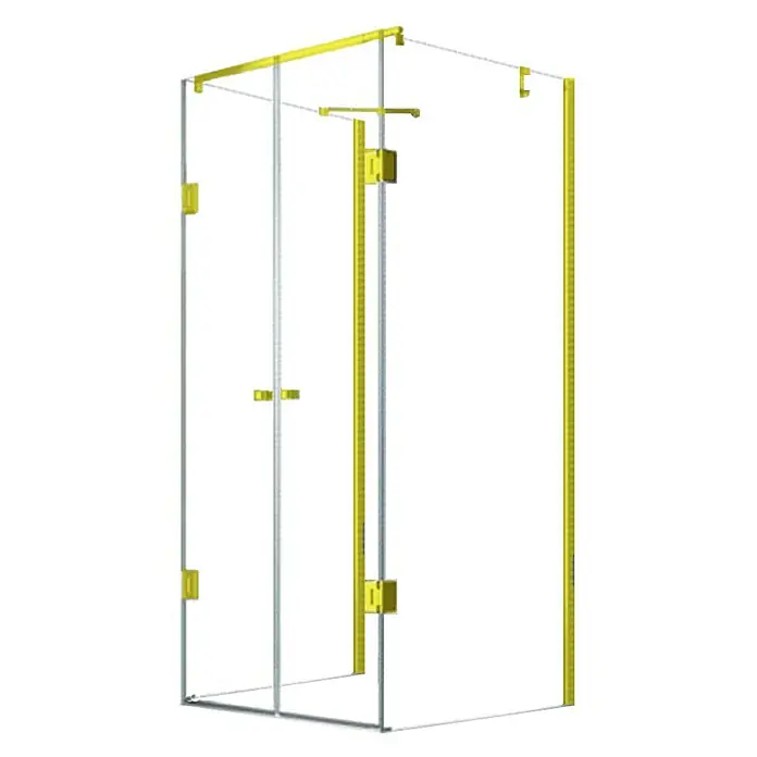 Glaszentrum Hagen U-Duschkabine 80x90x80x180 cm Ares U-Duschkabine GOLD - Imprägniert, Farblos