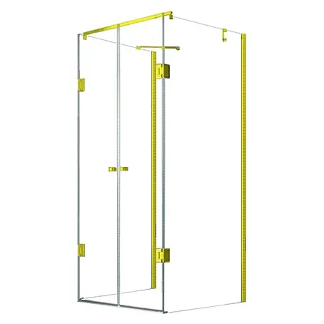 Glaszentrum Hagen  U-Duschkabine 80x90x80x180 cm Ares U-Duschkabine GOLD