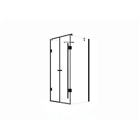 Glaszentrum Hagen  U-Duschkabine 90x90x90x195 cm Ares U-Duschkabine Schwarz