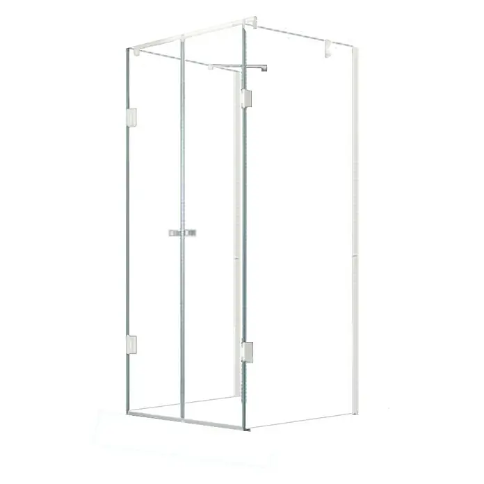 Glaszentrum Hagen U-Duschkabine 90x90x90x195 cm Ares U-Duschkabine Weiß - Imprägniert, Farblos