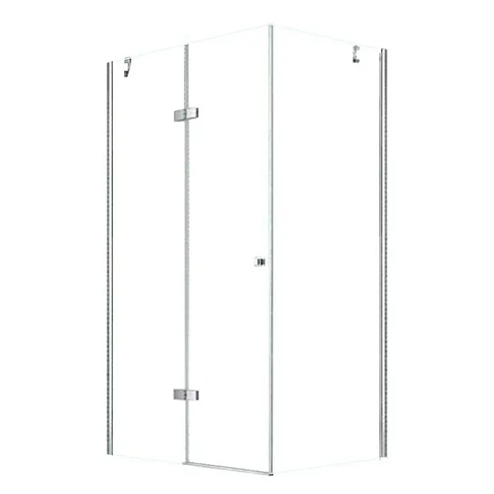 Glaszentrum Hagen Eckdusche 90x75x195 cm Hestia EckDuschkabine - 75 x 90 x 195 cm, Imprägniert, Farblos, Stärke: 8 mm
