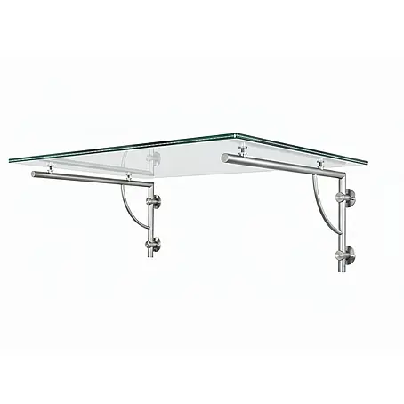 Glaszentrum Hagen  Vordach 140x90 cm Glasvordach Klar V2A-LB