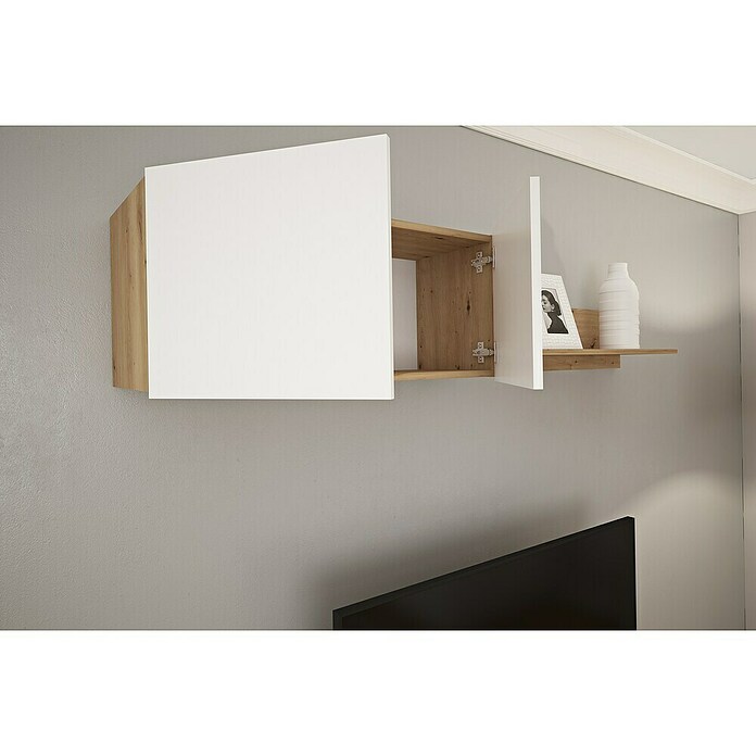 Meka Block Conjunto mueble de salón K-501 (Blanco Soft/Roble Albar, 2 pzs.) | BAUHAUS