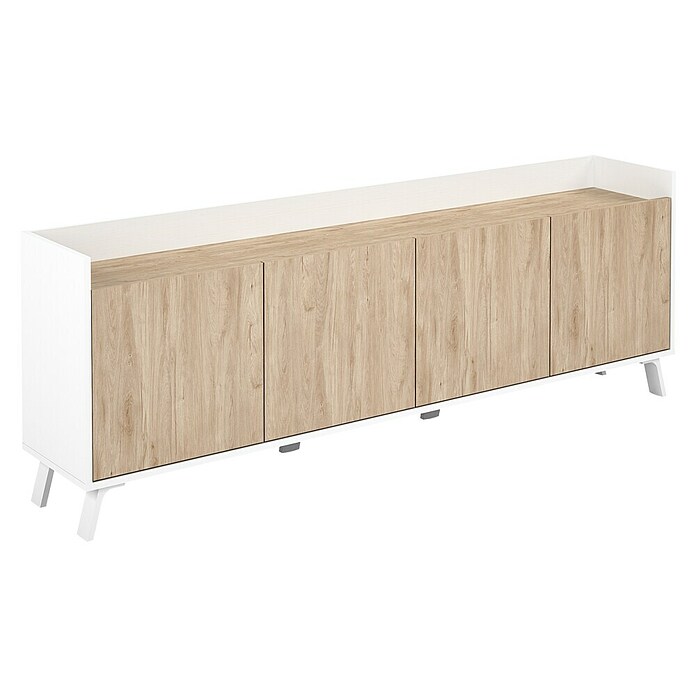 Meka Block Mueble para TV K-505 (L x An x Al: 33,5 x 180 x 63,4 cm, Blanco Poro/Roble Aurora) | BAUHAUS