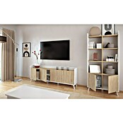 Meka Block Mueble para TV K-505 (L x An x Al: 33,5 x 180 x 63,4 cm, Blanco Poro/Roble Aurora) | BAUHAUS