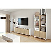 Meka Block Mueble para TV K-505 (L x An x Al: 33,5 x 180 x 63,4 cm, Blanco Poro/Roble Aurora) | BAUHAUS