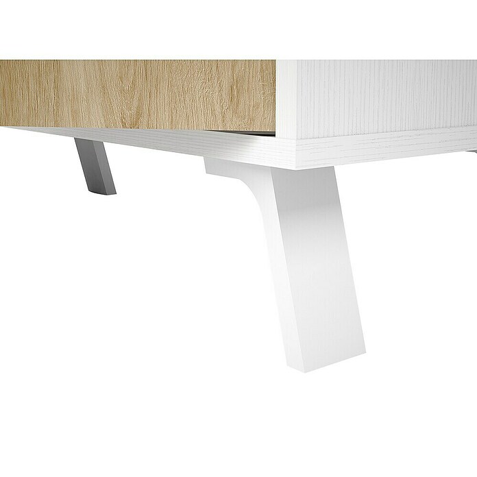 Meka Block Mueble para TV K-505 (L x An x Al: 33,5 x 180 x 63,4 cm, Blanco Poro/Roble Aurora) | BAUHAUS