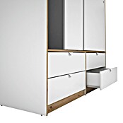Meka Block Armario de puertas correderas K-7321 (L x An x Al: 55 x 150 x 200 cm, Blanco Liso/Roble Albar) | BAUHAUS