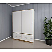 Meka Block Armario de puertas correderas K-7321 (L x An x Al: 55 x 150 x 200 cm, Blanco Liso/Roble Albar) | BAUHAUS