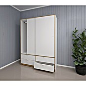 Meka Block Armario de puertas correderas K-7321 (L x An x Al: 55 x 150 x 200 cm, Blanco Liso/Roble Albar) | BAUHAUS
