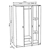 Meka Block Armario para ropa K-7349 (L x An x Al: 52 cm x 128,2 mm x 200 cm, Roble Cortez) | BAUHAUS