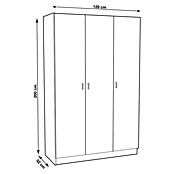 Meka Block Armario para ropa K-7349 (L x An x Al: 52 cm x 128,2 mm x 200 cm, Roble Cortez) | BAUHAUS