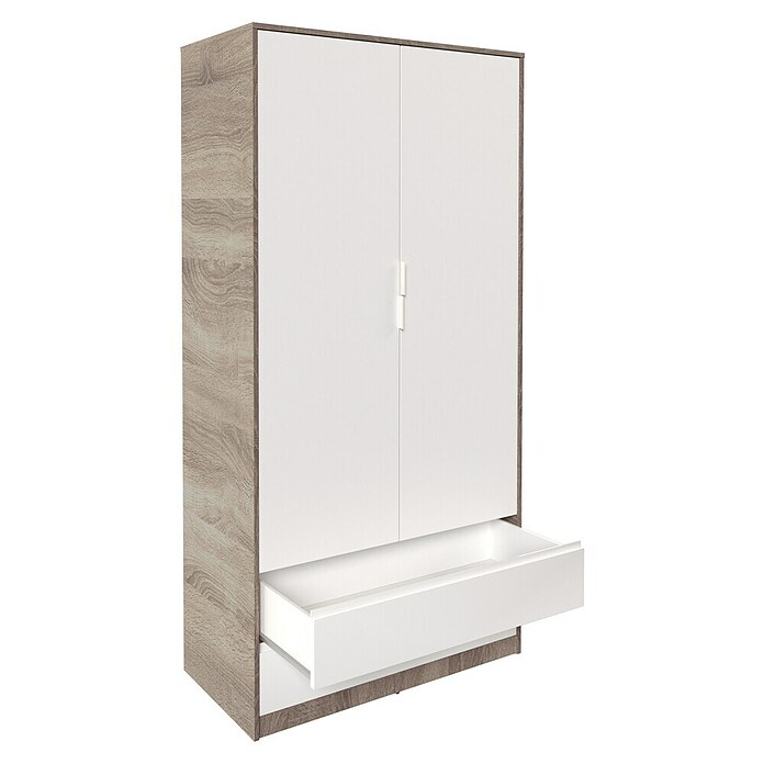 Meka Block Armario para ropa K-509 (L x An x Al: 50 cm x 100 cm x 200 mm, Roble Cortez/Blanco Liso) | BAUHAUS