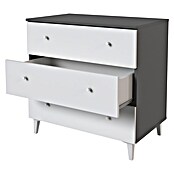 Meka Block Cómoda París (L x An x Al: 48 x 80,2 x 78,6 cm, Gris París/Blanco Liso, Número de cajones: 3 ud.) | BAUHAUS