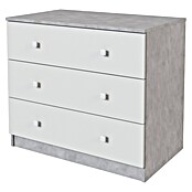Meka Block Cómoda K-636 (L x An x Al: 48 x 80,2 x 66,9 cm, Cemento Grey/Blanco Liso, Número de cajones: 3 ud.) | BAUHAUS