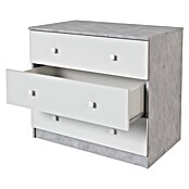 Meka Block Cómoda K-636 (L x An x Al: 48 x 80,2 x 66,9 cm, Cemento Grey/Blanco Liso, Número de cajones: 3 ud.) | BAUHAUS