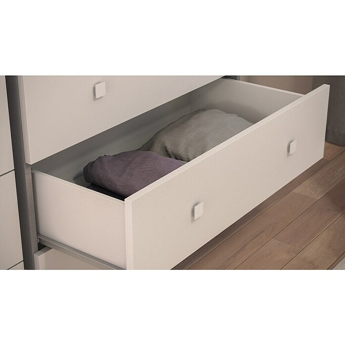 Meka Block Cómoda K-636 (L x An x Al: 48 x 80,2 x 66,9 cm, Cemento Grey/Blanco Liso, Número de cajones: 3 ud.) | BAUHAUS