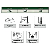 Meka Block Armario para ropa K-648 (L x An x Al: 51,6 x 100,2 x 200 cm, Blanco Soft) | BAUHAUS