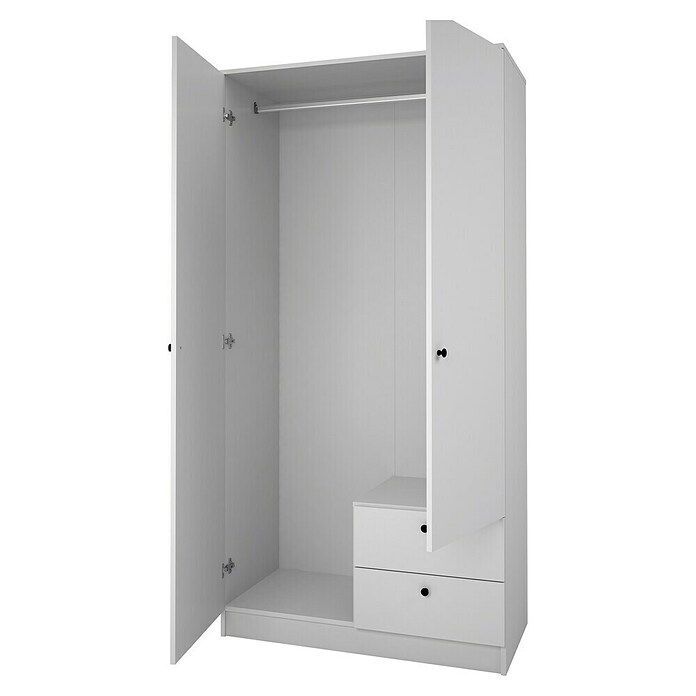 Meka Block Armario para ropa K-648 (L x An x Al: 51,6 x 100,2 x 200 cm, Blanco Soft) | BAUHAUS