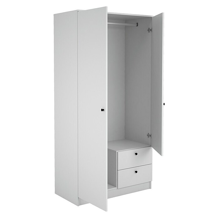 Meka Block Armario para ropa K-648 (L x An x Al: 51,6 x 100,2 x 200 cm, Blanco Soft) | BAUHAUS