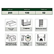 Meka Block Armario para ropa K-649 (L x An x Al: 51,6 x 100 x 205 cm, Cashmere/Roble Albar) | BAUHAUS