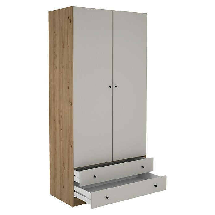 Meka Block Armario para ropa K-649 (L x An x Al: 51,6 x 100 x 205 cm, Cashmere/Roble Albar) | BAUHAUS