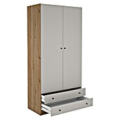 Meka Block Armario para ropa K-649 (L x An x Al: 51,6 x 100 x 205 cm, Cashmere/Roble Albar) | BAUHAUS