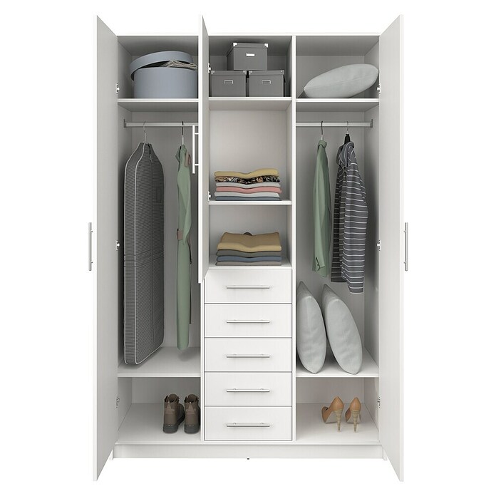 Meka Block Armario para ropa K-9235 (L x An x Al: 50 cm x 130 mm x 200 cm, Blanco Liso, Espesor: 16 mm) | BAUHAUS
