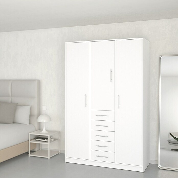 Meka Block Armario para ropa K-9235 (L x An x Al: 50 cm x 130 mm x 200 cm, Blanco Liso, Espesor: 16 mm) | BAUHAUS