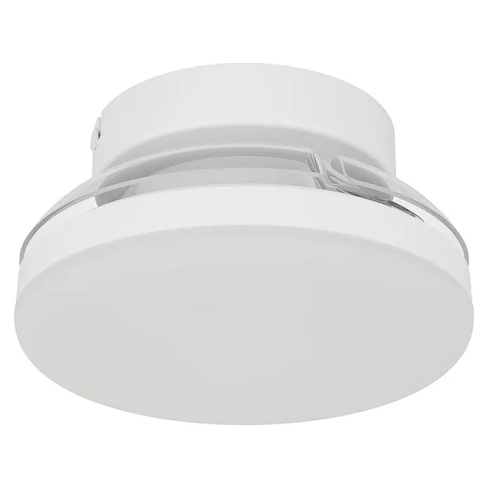 Eglo Deckenventilator Hovley - Weiß, 41 cm, Warmweiß - Weißer Rauchmelder mit transparenten Details.