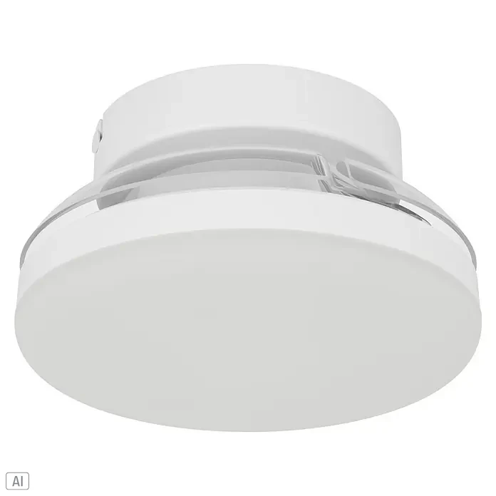 Eglo Ventilador de techo Hovley - Blanco, 41 cm, Blanco cálido - Detector de humo blanco con detalles transparentes.
