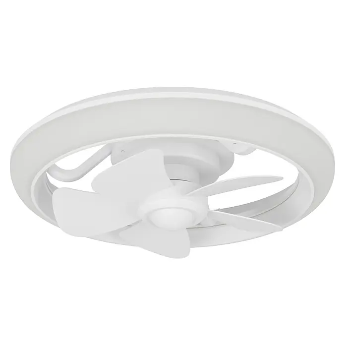 Eglo Deckenventilator Fernandina - Weiß, 38 cm, 30 W, RGB - Weißer Deckenventilator mit integrierter runder LED-Beleuchtung.