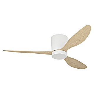 Eglo Ventilador de techo Baracarès (32 W, Diámetro: 132 cm, Blanco/Madera, Con bombillas, LED)