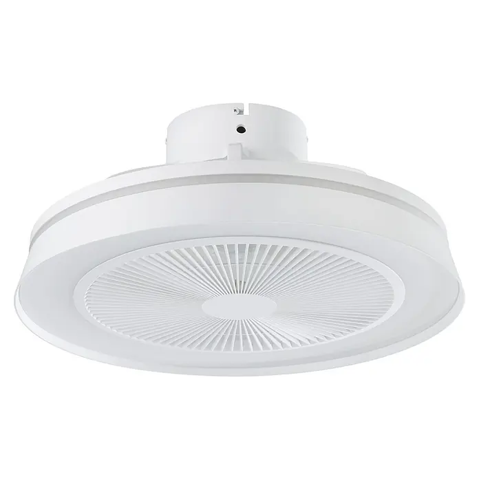 Eglo Ventilador de techo Vallonia 1 - Blanco, 48 cm, 18 W - Ventilador de techo redondo blanco con diseño moderno y rejilla central.