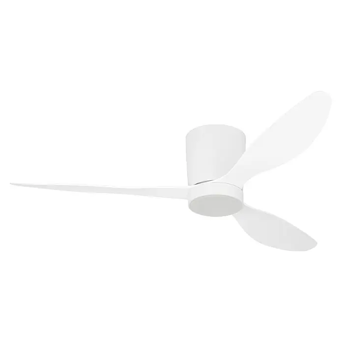 Eglo Deckenventilator Baracarès - 32 W, Durchmesser: 132 cm, Weiß, Mit Leuchtmittel, LED - Moderner weißer Deckenventilator mit drei elegant geschwungenen Flügeln.
