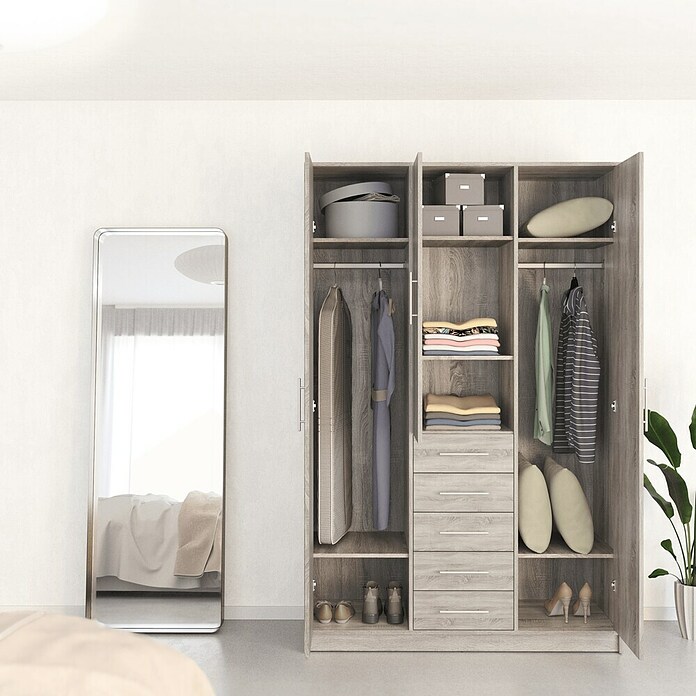 Meka Block Armario para ropa K-9235 (L x An x Al: 50 cm x 130 mm x 200 cm, Roble Cortez, Espesor: 16 mm) | BAUHAUS