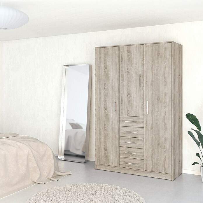 Meka Block Armario para ropa K-9235 (L x An x Al: 50 cm x 130 mm x 200 cm, Roble Cortez, Espesor: 16 mm) | BAUHAUS