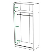 Meka Block Armario de puertas correderas K-9457 (L x An x Al: 50 x 89,6 x 180 cm, Blanco Liso) | BAUHAUS