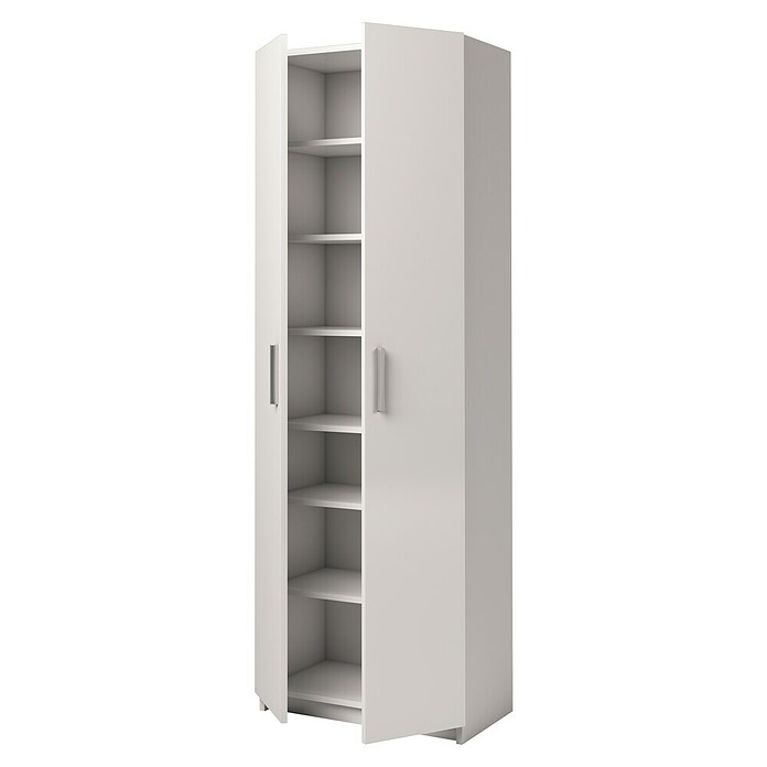Meka Block Armario multiusos de madera K-967 (L x An x Al: 36 x 60 x 180 cm, Apertura según normativa: Izquierda/Derecha, Blanco Liso, Modelo alto) | BAUHAUS