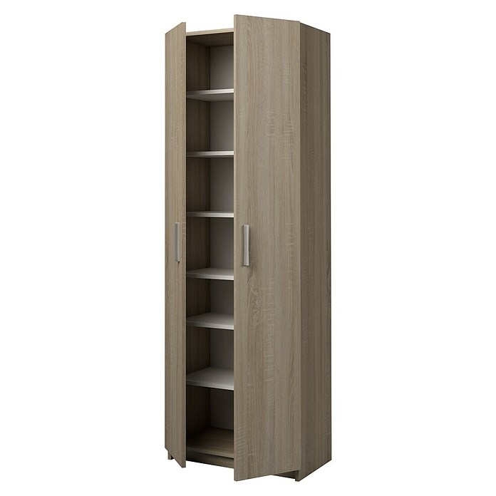Meka Block Armario multiusos de madera K-967 (L x An x Al: 36 x 60 x 180 cm, Apertura según normativa: Izquierda/Derecha, Roble Cortez, Modelo alto) | BAUHAUS