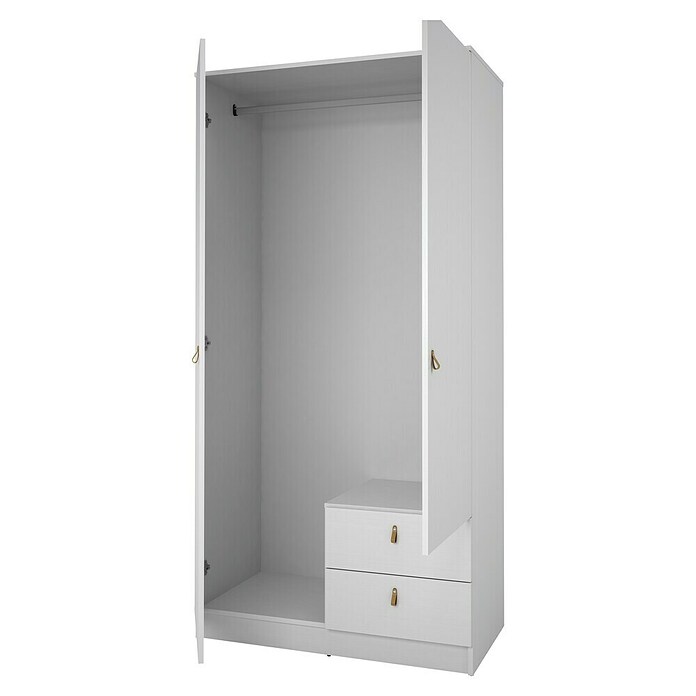 Meka Block Armario para ropa K-709 (L x An x Al: 51,6 x 100,2 x 200 cm, Blanco Poro) | BAUHAUS