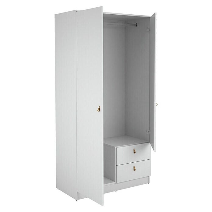 Meka Block Armario para ropa K-709 (L x An x Al: 51,6 x 100,2 x 200 cm, Blanco Poro) | BAUHAUS