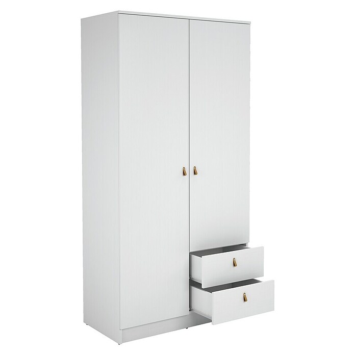 Meka Block Armario para ropa K-709 (L x An x Al: 51,6 x 100,2 x 200 cm, Blanco Poro) | BAUHAUS