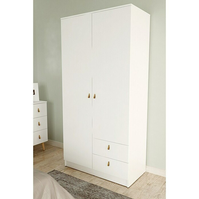 Meka Block Armario para ropa K-709 (L x An x Al: 51,6 x 100,2 x 200 cm, Blanco Poro) | BAUHAUS