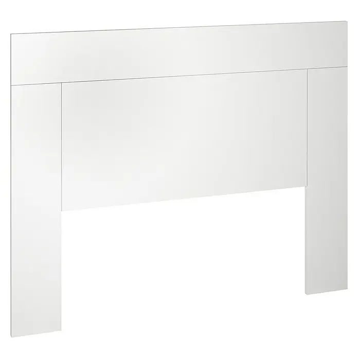 Meka Block Cabecero de cama K-875 - An x Al: 160 x 130 cm, Blanco Poro - Cabecero blanco con diseño de paneles geométricos.