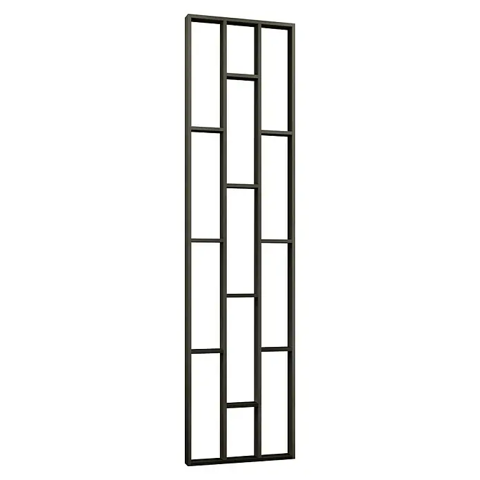 Mixpol Profile Raumteiler Cube Schwarz ARF - 63,4 x 250 cm, Schwarz - Dunkelgraues modulares Regal mit mehreren offenen Fächern.