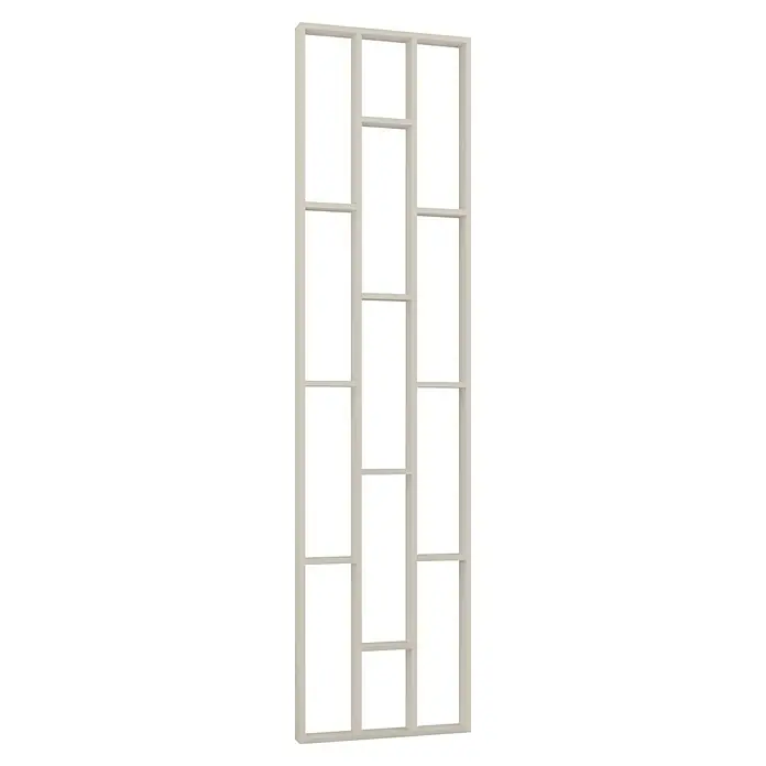 Mixpol Profile Raumteiler Cube Cashmere - 63,4 x 250 cm, Beige - Weißes modulares Regalgestell.