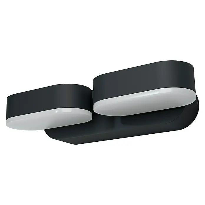 Osram Endura Style LED-Außenwandleuchte Mini - 13 W, 100 x 230 x 54 mm, Grau, IP44 - Moderne dunkelgraue Außenwandleuchte mit zwei weißen Diffusoren.